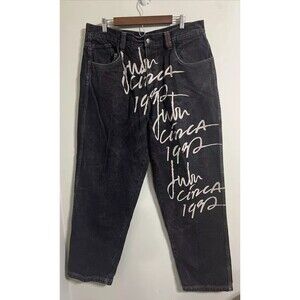 Vintage Rare Fubu Circa Baggy Mens Pant Size 38  Length 34 Distressed Black